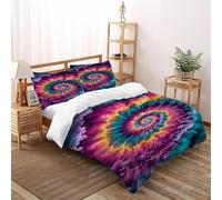 TiTCiveR Spiral Color Bedding Set Theme Bedspread Ripple Illustrations Duvet Cover Set Microfiber Comforter Cover Universal for All Seasons with Pillow Double(200x200cm)