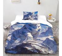 TiTCiveR White Tiger Snowy Bedding Set 3D Digital Printing Animal Theme Wildlife Duvet Cover Set 2 Pieces Microfiber Comforter Cover for Boys & Girls with Pillowcase Single（135x200cm）
