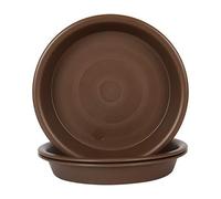 TITE Plant Saucer 12 inch, Heavy Large Planter Durable Thicker Plastic Plant Trays for Indoors and Outdoor, Plant Saucer Drip Trays,Brown (12" - 3 Pack)