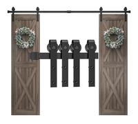 TITECK Double Barn Door Hardware Kit- 10 FT Sliding Door Hardware- Heavy Duty Double Barn Door Kit- Easy to Install- Slide Smoothly Quietly- 10FT Track Kit for Double 30'' Wide Barn Door