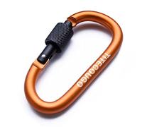 TITECOUGO 2 PCS Aluminum Alloy D-Ring High Strength Carabiner Key Chain Clip Hook For Camping Hiking Orange Black