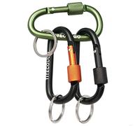 TITECOUGO Keyrings for Men Small Locking Carabiner Clips with Hooks Key Chains Large Metal Biner Mini Keychain Dog Lead Caribeana Ring 3 Color Black Orange Army Green