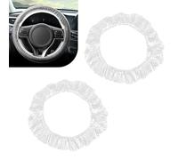 Titgoes 100 PCS Disposable Steering Wheel Cover, Dustproof Elastic Protective Sleeve, 15.7" Transparent Steering Wheel Cover with Elastic Edge, for Car Maintenance, Repair Shop (Transparent)