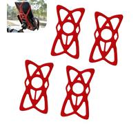 Titgoes 4 PCS Motorcycle Phone Mount Tethers, Silicone Motorcycle Cell Phone Holder Bands, Handlebar Phone Holder Security Bands, Universal for Most Motorbikes, Bikes (Red)