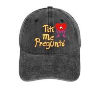 Titi Me Pregunto Playful Design with a Heart Figure and Spanish Phrase for a Quirky Look Washed Baseball Cap