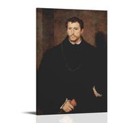 Titian Paintings Wall Art Poster Prints Portrait of A Young Englishman Painting On Canvas Wall Art Scroll Picture Print Living Room Walls Decor Homes Frame 24x36inch(60x90cm)