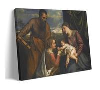 Titian Paintings Wall Art Poster Prints The Madonna And Child with Saints Luke And Catherine of Alexandria Art Print Wall Photo Paint Hanging Picture Family Bedroom Decor Gift Frame 12x18inch(30x45cm)