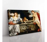 Titian Sacred and Profane Love Canvas Wall Art Print 30x20 Inch