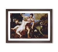 Titian Venus and Adonis Vol.2 Framed Print | A2 Walnut Framed Wall Art | Ready to Hang | Modern Nature Picture | Living Room Bedroom Lounge Office