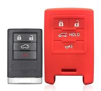 TiTiDeeR for Chevrolet Corvette Silicone Key Shell Case Car Fob Key Cover Remote Key Cases (Red)