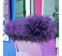Titifeya 10 Bundles Artificial Lavender Flowers Outdoor UV Resistant Flowers Plastic Fake Flowers Plants Faux Plants for Garden Window Box Hanging Planter Indoor Home Porch Summer Decor