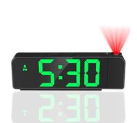 Titifeya Digital Projection Alarm Clocks LED Bedside Clock for Bedroom Ceiling 12/24H Temperature Date Display 180° Rotatable Projector Adjustable Brightness Snooze Night Mode for Home Office