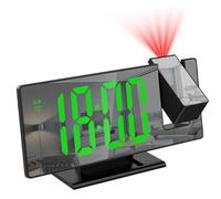 Titifeya Digital Projection Alarm Clocks LED Bedside Clock for Bedroom with Adjustable Brightness Snooze 12/24H Temperature Mirror Display for Home Office Living Room