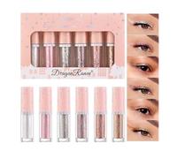 TITIMORE 6Pcs Liquid Glitter Eyeshadow Highly Pigmented Shimmer Metallic Sparkling Eye shadow Long Lasting Quick Drying Liquid Eyeshadow for Crystal Eye Makeup(Set A)