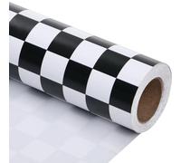 Titiweet Checkered Flag Wrapping Paper Roll- Mini Roll 17 Inches X 33 Feet - Race Car Wrapping Paper for Boys Girls, Cars Wrapping Paper for Birthday Christmas Holiday(Checkered Flag)