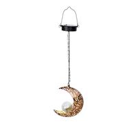 Title 1 Waterproof Decorative Lamp, Outdoor Solar Pendant Lights, 32Inch Pathway Hanging Lantern, Star Moon Sun Stake Light, Antique Metal Art Chime, Garden Decor Lights for Yard Path Walkway