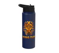 Title Ancient Egyptian King TUT Pharaoh Golden Mask Design Stainless Steel Insulated Water Bottle