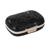 Title: Bestbling Bling Sparkling Portable 8-Compartment Waterproof Pill Organizer Box - Portable Pill Organizer Travel Case, Compact Pill Box and Pill Holder for Travel and Everyday Use (Black)