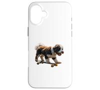 Title Cute Skater Labradoodle Merch | Funny Skateboard Dog Case for iPhone 16 Plus