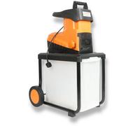 LAZY TOOLS SHHHHHRED Ultra Quiet Garden Shredder 2800W - Adjustable Cutting Size, Max 45mm Capacity, 60L Collection Box, Automatic Feed, Induction Motor, Transport Wheels