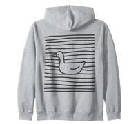 Title: Minimalist Goose Floating Line Art Nature Zip Hoodie