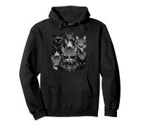 Title: Tough Cat Gangster Group Cool Shades Biker Style Pullover Hoodie