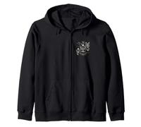 Title: Tough Cat Gangster Group Cool Shades Biker Style Zip Hoodie