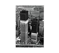 Title - World Trade Center Twin Towers Under Construction Canvas Poster Bedroom Decor Landscape Office Room Decor Gift 20x30inch(50x75cm)