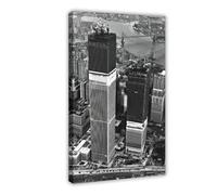 Title - World Trade Center Twin Towers Under Construction Canvas Poster Wall Art Decor Print Picture Paintings for Living Room Bedroom Decoration 12x18inch(30x45cm)
