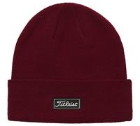 Titleist Charleston Cuff Knit Golf Beanie, Burgundy/White, One Size Fits All