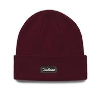 Titleist Charleston Cuff Knit Golf Beanie, Burgundy/White, One Size Fits All