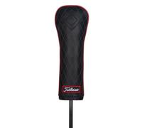 Titleist Jet Black Leather Golf Headcover, Black/Red