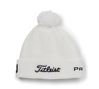 Titleist Tour Pom Pom Beanie, White/Black
