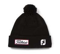 Titleist Tour Pompom Golf Beanie, Black/White, One Size Fits All