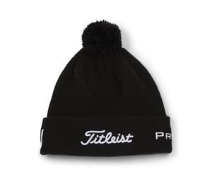 Titleist Tour Pompom Golf Beanie, Black/White, One Size Fits All