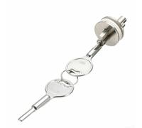 TitleZinc Alloy Sliding Glass Door Lock with Keys for Display Case Jewelry Cabinet Hardware, 16mm Inner Diameter Fit 3-6mm Thick Glass, Chrome Finish Security Lock(1pcs)