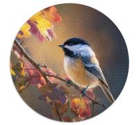 Titmouse Bird Sitting on A Branch Jigsaw Puzzles Challenge Toy Educational Games Home Decoration for Adults& Teenager Age 14 Years Up 1000pcs (67.5x67.5cm)
