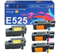 Tito-Express EcoSerie E525w Compatible with Toner Dell E525 E 525 525w Multipack Printer Cartridges Black Cyan Yellow Magenta Pack of 5