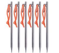 TITO High Strength Titanium alloy tent stakes Tent pegs nail pegs for canopy camping tent (Pack of 6pcs, 7×200mm)