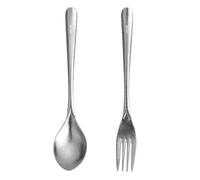 TiTo Titanium Cutlery Set, Lightweight Pure Titanium Fork & Spoon, Portable Reusable Flatware for Home, Restaurant, Outdoor, Camping, Party Trip, Picnic (Silvery)