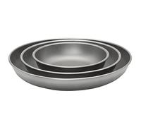 TiTo Titanium Plate Dish Outdoor Camping Tableware Ultralight Round Fruit Titanium Alloy Dinner Dishes Pan for BBQ Hiking Picnic (3pcs)