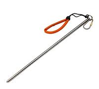 TITO Titanium Scuba Diving 14''/35cm Titanium alloy Lobster Tickle Pointer Stick/Measurement & Lanyard (Titanium color)