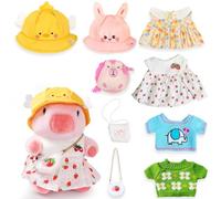 TITQWOP 10.2" Cute Capybara Plush with 9 Pcs of Clothing and Accessories Super Soft Capybara Stuffed Animals Capybara Plush Toys are Suitable for Kids, Girls and Boys