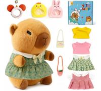 TITQWOP 9-pc Capybara Plush Set Suitable for Kids Girls Cute and Soft Capybara Plush Stuffed Animal that Can Be Casually Matched