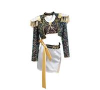 Tittaty Hunters Cosplay Costume Idol Black Gold Outfits for Girls Sequin Jacket Crop Top Shorts Set Shiny Glitter Performance Suit Halloween Carnival Party