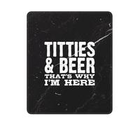 Titties & Beer Thats Why Im Here Desk Mat Durable Mouse Mat Washable Mousemat For Travel Studying Computer 25X30Cm