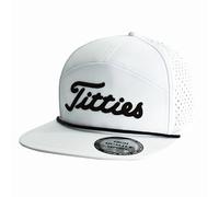 Tittiess Golf Hats Flat Bill for Men Women,Funny Titties Golf Gifts Baseball Cap for Adults Humor, 12.white (Laser-cut Mesh)-2, One size