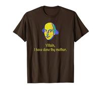 Titus Andronicus Quote Villain I Have Done Thy Mother Design T-Shirt, Men, Brown, Large