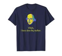 Titus Andronicus Quote Villain I Have Done Thy Mother Design T-Shirt, Men, Navy Blue, Medium