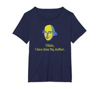 Titus Andronicus Quote Villain I Have Done Thy Mother Design T-Shirt, Women's Plus, Navy Blue, 4X